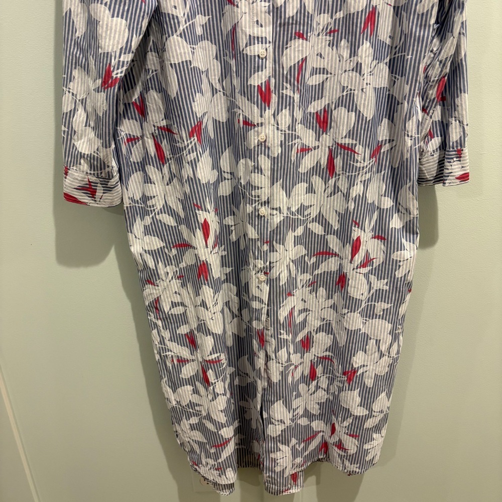 Southern Tide Cabana Cover Up Shirtdress Medium Blue White‎ Floral Stripe Beach - Picture 5 of 15